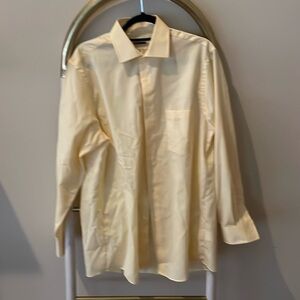 Men’s Button Up Shirt - Yellow - Van Hussein Regular Fit - Size Large (32/33)